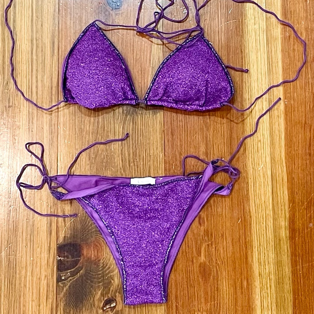 Oseree Purple Shimmer Bikini Set